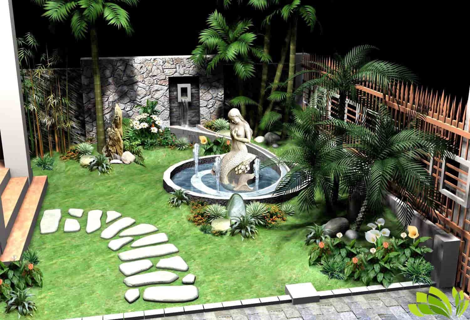 Thiết kế và thi công tiểu cảnh sân vườn đẹp, đơn giản